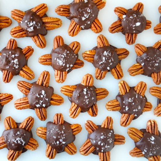 Cheesecake-Filled Chocolate Turtles - Recipe photo by justataste