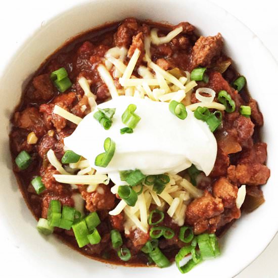 Skinny Crock Pot Guinness Chili - Recipe photo by TheSkinnyFork