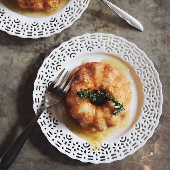 Meyer Lemon + Thyme Olive Oil Cakes - Recipe photo by hollyandflora