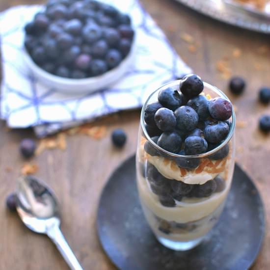 Blueberry Coconut Cheesecake Parfait - Recipe photo by lemontreedwelling