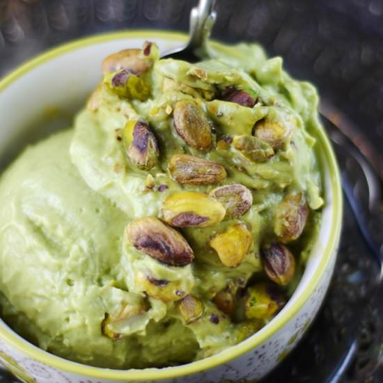Creamy Dreamy Pistachio Ice Cream - Recipe photo by Audrey @ Unconventional Baker