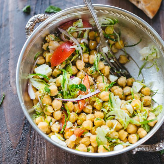 Mediterranean Chick Pea Salad - Recipe photo by theblondechef