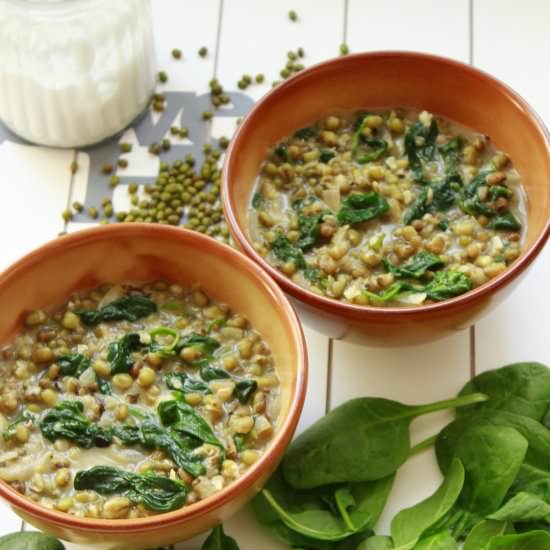 Mung Beans with Baby Spinach - Recipe photo by delicious.blog