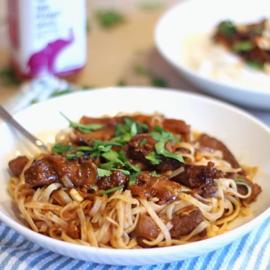 Thai-ish Beef Stroganoff - Recipe photo by bitsofumami