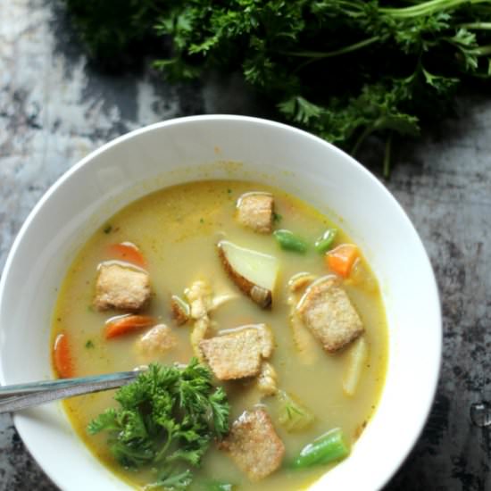 Slow Cooker Chicken Pot Pie Soup - Recipe photo by practical-stewardship