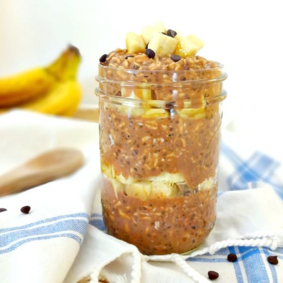 Banana Chocolate Overnight Oats - Recipe photo by TheGlowingFridge