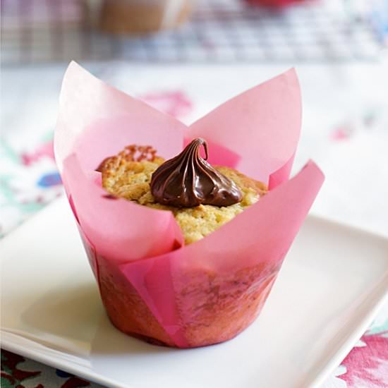 Nutella-Filled Banana Muffins - Recipe photo by bridget350