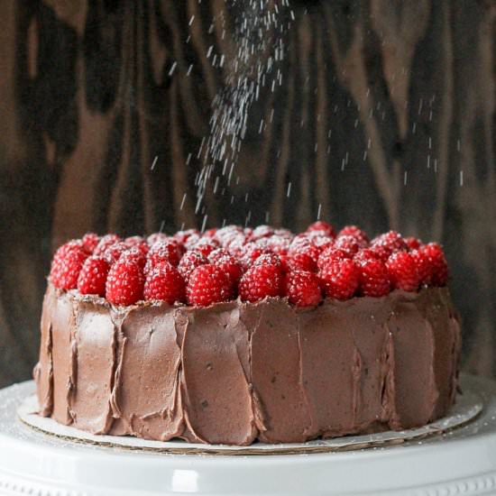 Mocha Raspberry Cake - Recipe photo by bakerita