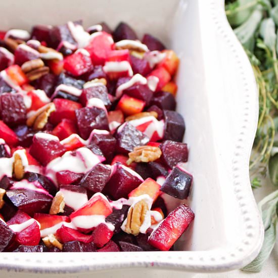 Roasted Beets and Parsnips - Recipe photo by Beets and Bones blog