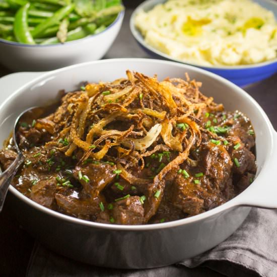 Beef & Guinness Stew - Recipe photo by KitchenSanctuary