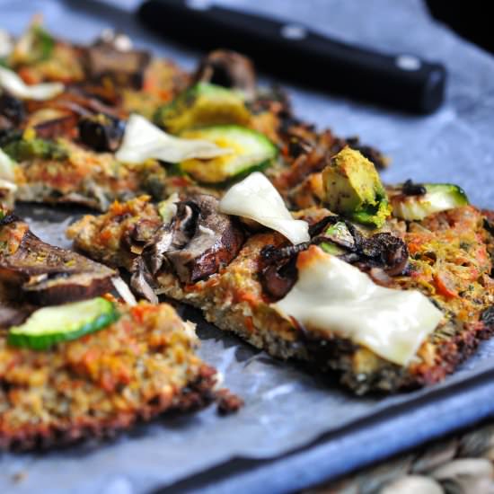 Vegan Cauliflower Crust Pizza - Recipe photo by CookiestoKale
