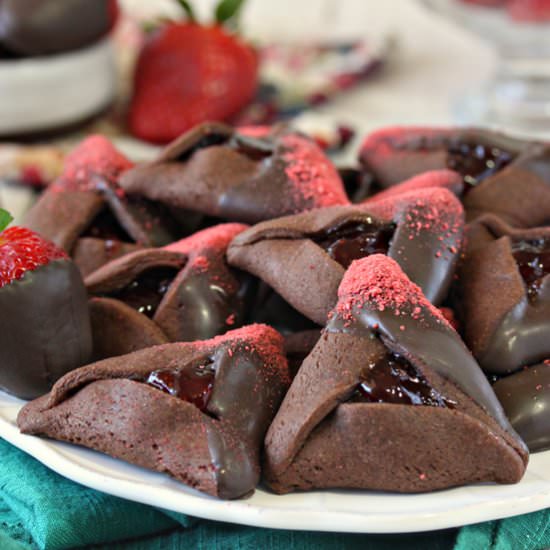Chocolate Strawberry Hamantashen - Recipe photo by ELaBau