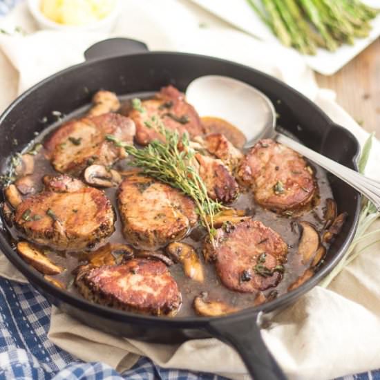Pork Medallions with Mushroom Sauce - Recipe photo by The Healthy Foodie