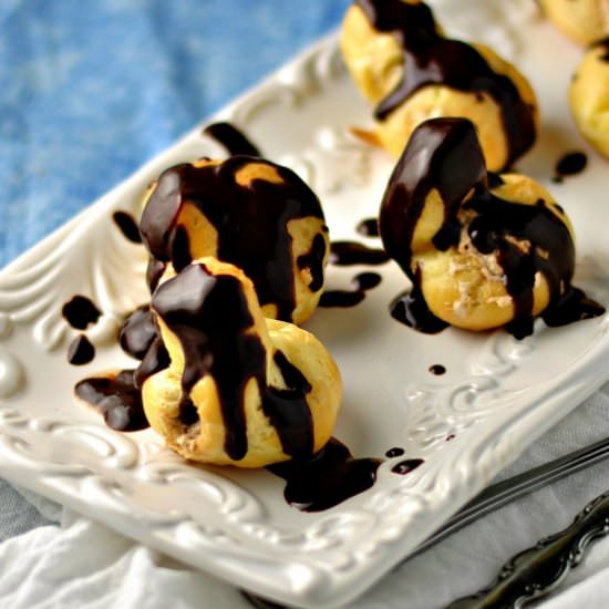 Cream Puffs with Espresso Cream - Recipe photo by loavesanddishes