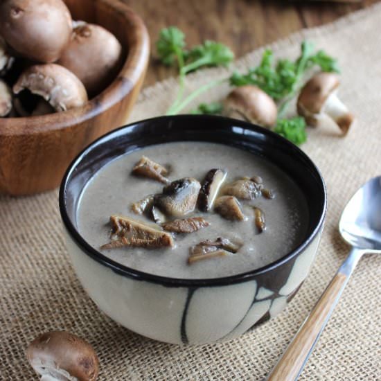 Slow Cooker Exotic Mushroom Soup - Recipe photo by Vegan In The Freezer