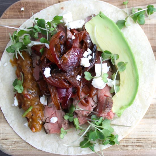 Tacos con Carne Asada - Recipe photo by saffronandsun