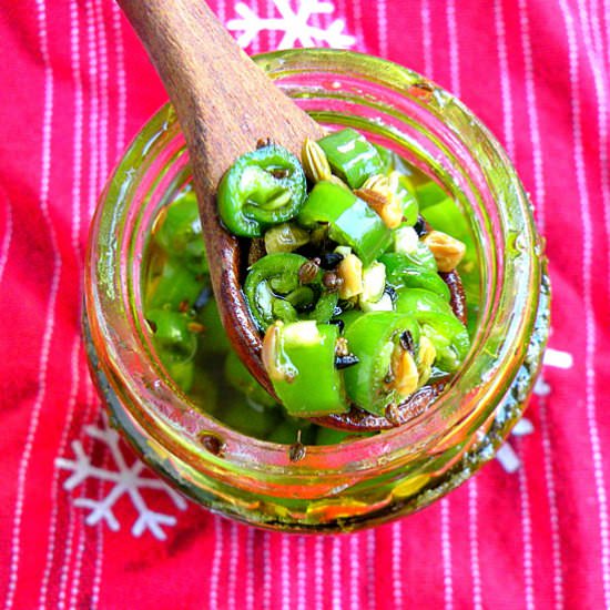 Hari Mirchi Achaar - Recipe photo by mmskitchenbites