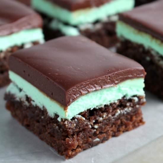 Mint Brownies w/ Chocolate Ganache - Recipe photo by chocolatewithgrace