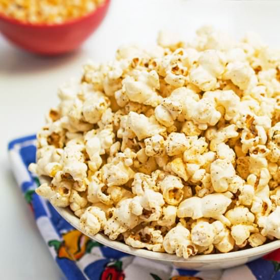 Stove-Top Popcorn 3 Ways - Recipe photo by nancy baggett-kitchenlane