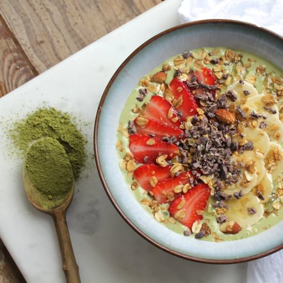 Matcha Bowl & Honey Granola - Recipe photo by chasetheflavors