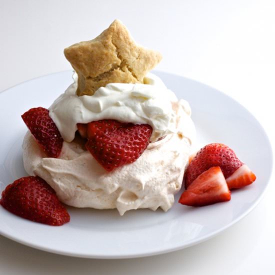 Strawberry Shortcake on Meringues - Recipe photo by Tasty Joy