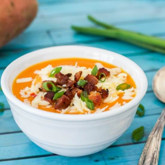 Loaded Sweet Potato Soup - Recipe photo by tastyeverafter