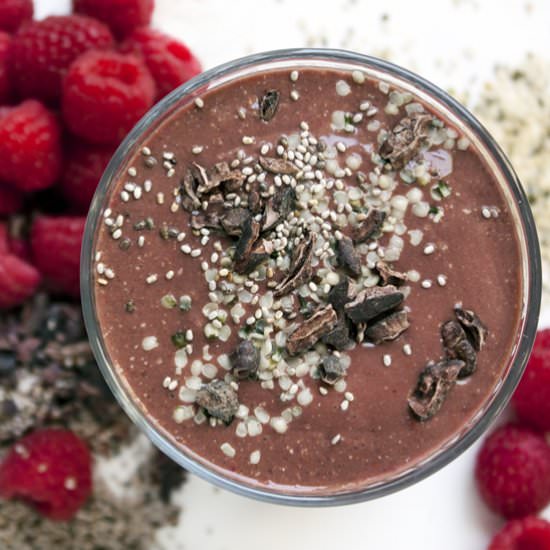 Raspberry Chia Protein Smoothie - Recipe photo by DailyBurn