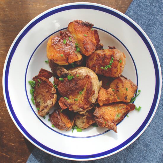 Smashed Fried Potatoes - Recipe photo by brijam35
