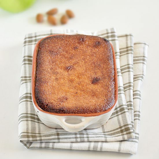 Baked Apple and Almond Pudding - Recipe photo by spillthespices