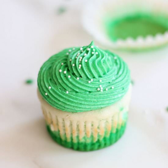 Green Ombre St. Patrick's Cupcakes - Recipe photo by thegoldlininggirl