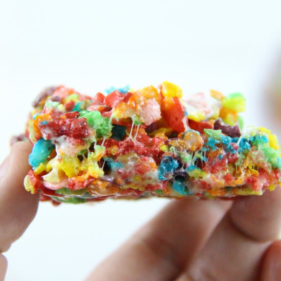 Rainbow Crispy Treats - Recipe photo by Made with Happy
