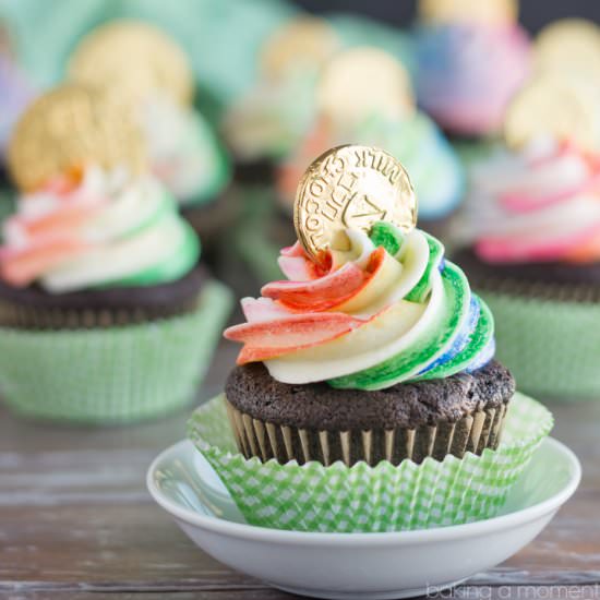 Pot of Gold Cupcakes - Recipe photo by Baking a Moment