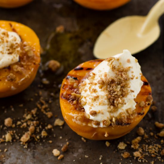Grilled Peaches & Oat Crumble - Recipe photo by ktphotogirl