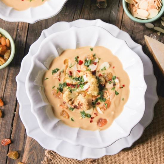 Roasted Cauliflower Soup w/ Parmesan - Recipe photo by domesticateme