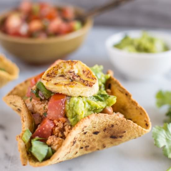 Mini Sofritas Tostada Bowls - Recipe photo by healthynibblesandbits