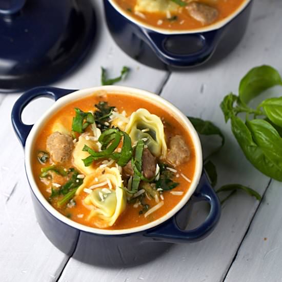 Tuscan Tomato Tortellini Soup - Recipe photo by Jessica Gavin