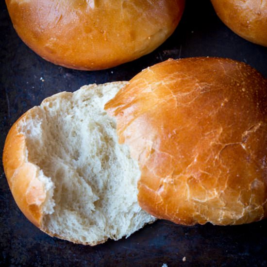Light & Fluffy Brioche Buns - Recipe photo by KitchenSanctuary