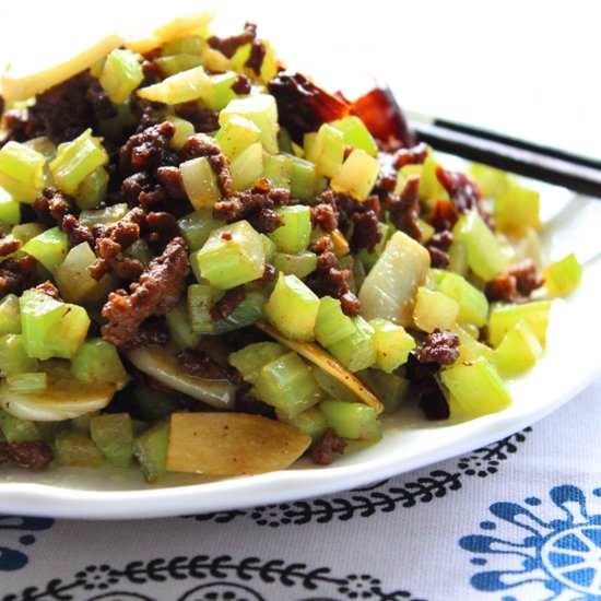 Tasty Ground Beef and Celery - Recipe photo by Spice the Plate