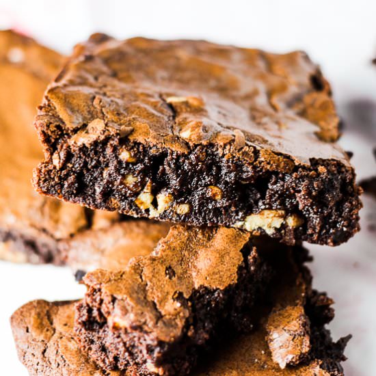 The Perfect Fudgy Brownie - Recipe photo by Honest and Tasty