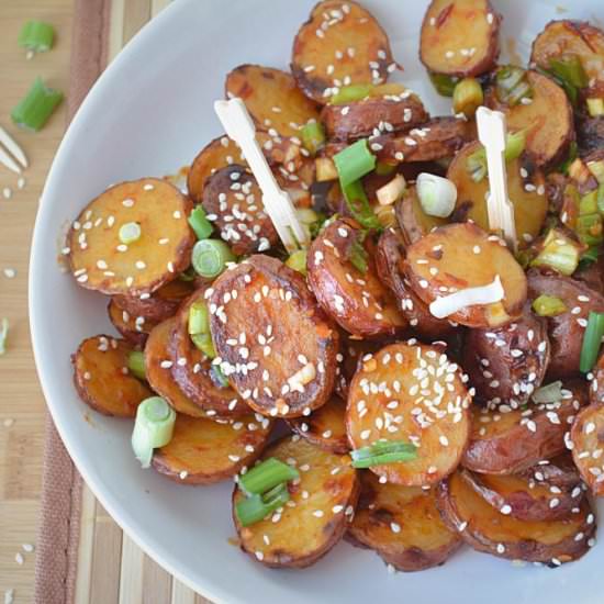 Baked Potato in Chili Garlic Sauce - Recipe photo by ruchiskitchen