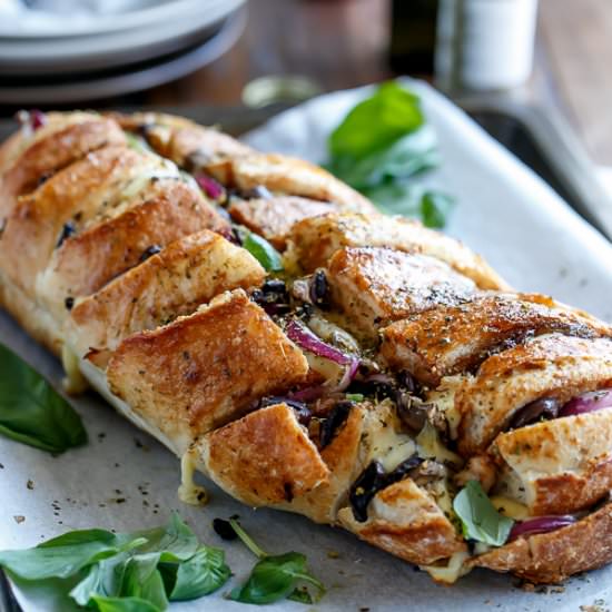 BBQ Chicken Pizza Pull Apart Bread - Recipe photo by Cafe Delites