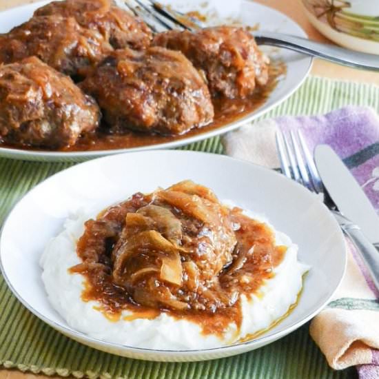Salisbury Steak w/Onion Gravy - Recipe photo by webicurean