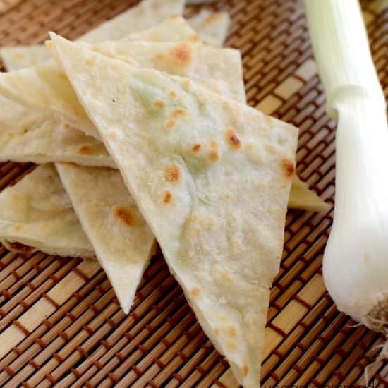 Vegan Spring Onion Pancakes - Recipe photo by vegancrossroads