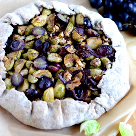 Brussels Sprouts Grape Galette - Recipe photo by vegancrossroads