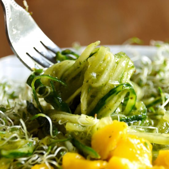 Cucumber & Mango Noodle Soup - Recipe photo by theorangefairy