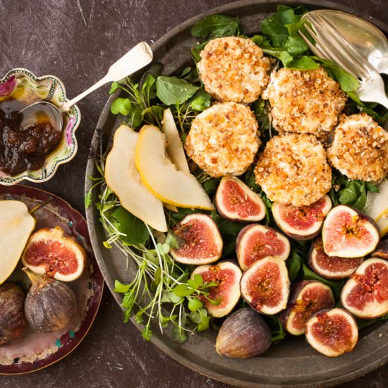 Fig, Pear, Arugula, and Goat Cheese - Recipe photo by thegardenercook