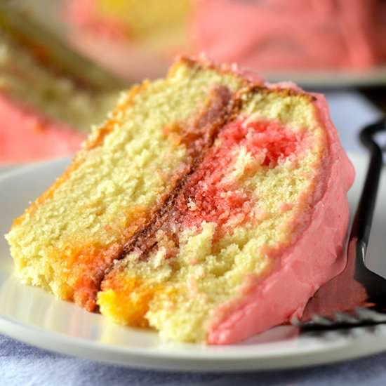 Skittles Cake - Recipe photo by Feed Your Soul