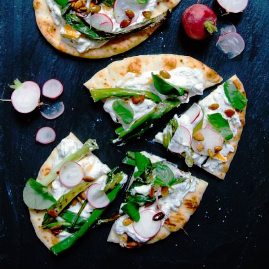 Yogurt flatbreads with pepitas - Recipe photo by FeedMeDearly