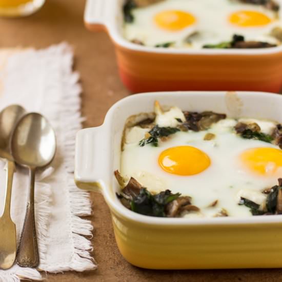 Baked Eggs with Spinach - Recipe photo by chilliczosnekioliwa