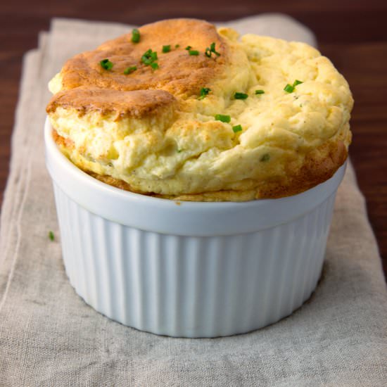 Cauliflower & Goat Cheese Soufflés - Recipe photo by stripedspatula